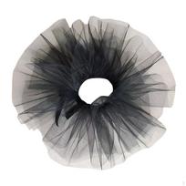 Elizabethan Tulle Ruffled Neck Clown Choker False Halloween Cosplay Costume for Women Girls white