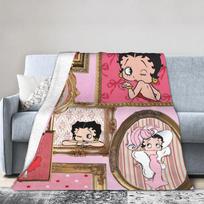 B-Bettys Boops Minkštas šiltas pledas Vaikams pliušiniai patalynės užtiesalai Spausdintas namų dekoras Flanelinis lovatiesis Sofos lovos užvalkalas 75cmx90cm pink