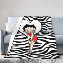 B-Bettys Boops Minkštas šiltas pledas Vaikams pliušiniai patalynės užtiesalai Spausdintas namų dekoras Flanelinis lovatiesis Sofos lovos užvalkalas 75cmx90cm white