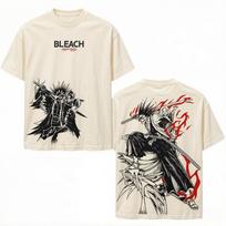 Zaraki Kenpachi BLEACH Anime marškinėliai vyriškiems drabužiams Manga Y2k Oversized marškinėliai Medvilniniai kasdieniai marškinėliai Viršutiniai drabužiai S white