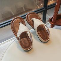 Korean Style 2026 Kids Flip-Flops: Summer Beach Thong Sandals for Boys and Girls 29 abrikosas