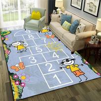 Carpet Early Education Flying Chess Carpet Kindergarten Cartoon Parent-Child Game Mat Children's Crawling Mat Bedside Blanket 40x60cm gray