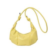 Able Dumpling Shape Shoulder Bag For Women Street Trend Pu Material Zipper Opening Crossbody Purse For Daily Use