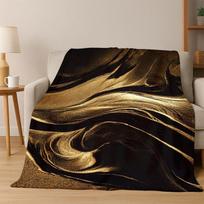 Prabangus marmurinis spalvotas auksinis juodas flanelinis pledas šiltas minkštas pledas lovai svetainei kelionėms iškyloms Size: 130*170cm, Weight: 230 GSM