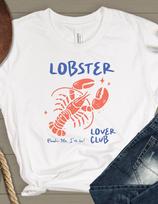 Lobster Lover Club Tee, Coastal Vibes T-Shirt, Cute Seafood Shirt, Gift for Lobster Lovers, Summer Casual Wear S red