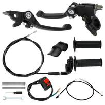ATV Throttle Grip, Brake Lever, and Cable Switch for Apollo, RFZ, TaoTao, Coolster None black