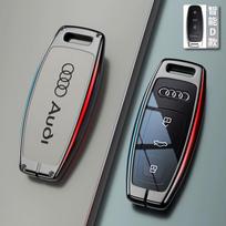 Audi 8Y Cinko lydinio odinis automobilio rakto dėklas Dangtelio apvalkalo laikiklis Audi Q8 A6 A3 A8 C8 S6 RS6 A7 S7 RS7 RSQ8 8Y D5 4N RS E-tron GT Q4 Q7 4M gray