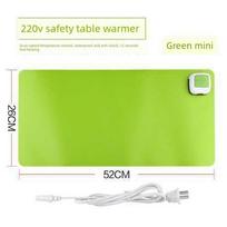 220V Electric Heating Pad for Desk, Office Mouse Heating Mat, Computer Hand Warmer, Desktop Heating Pad Green Table Warmer / Small Size žalia