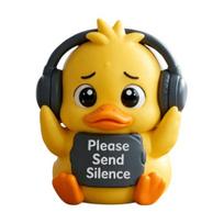 Lightweight Duck Decor for Shelves 3D Printed Sad Yellow Figurines, Cute Tired Worker Resin Trendy Desk Accessories Workstations Ornaments Home black