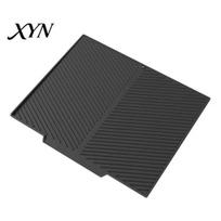 Large Dish Rack Tray Silicone Drying Mat for Kitchen Counter, Heat Resistant Non-Slip Drain Easy to Clean Board Pad with Drainage Spout And Middle juoda