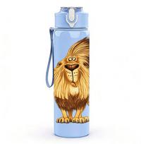 1PC Lion King Mane Animal Portrait Print 750ml Color Plastic Sports Water Bottle Leakproof Flip Straw Lid Suitable for Sports Office Home Use mėlyna