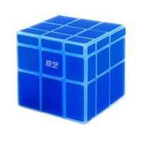 Qiyi Flurescent Mirror Cube 3X3 Educational Puzzle Magic Cube 3X3 Glow In Dark Blue Toys For Children Gift Toy Cubo Magico blue