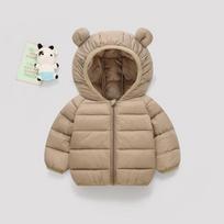 Kids Hooded Cartoon Cotton Padded Coat For Boys Girls 130cm chaki