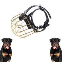Dog Muzzle Adjustable Robust PVC/metal Wire Basket For Large And Very Large Dogs With Leather Straps Breathable, Training Prop 16x11x14cm auksas