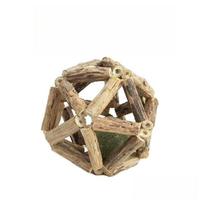 Natural Silvervine Lattice Cat Ball Toy Catnip Inside Teeth Cleaning Stress Relief Chew Interactive Play Toy for Cats L beige
