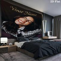 Billie Eilish Custom Name Wall Tapestry Aesthetic Wall Hanging Printed Fabric Blanket Decorative Tapestries for Bedroom Living Room Home Decor 180cm x 230cm gray