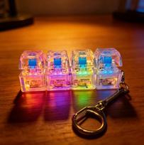 Led Keyboard Keychain Fidget Toys Crystal Clicker Sensory Toy For Stress Relief Keyboard Keychain Fidget Gadget For Adults Kids pink