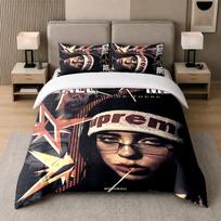 3Pcs Bed Set,Billie Eilish 1 Duvet Cover and 2 Pillowcases, Printed Bedding Decor For Guest Room 140cmx210cm