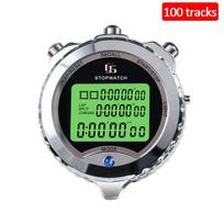 Metal Digital Stopwatch Profession Soccer Chronograph Timer 100 Tracks Memory Stopwatch Running Training Timer with Backlight green