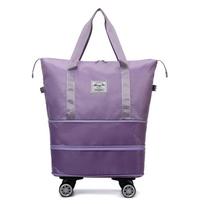 1Pc Foldable Wheel Travel Bag Short-haul Luggage Multifunctional Storage Bag Expandable Luggage Bag Travel gray
