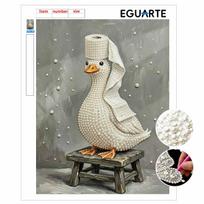 DIY Pearl and Diamond Painting Kit for Adults and Beginners. Sparkling Pearl Duck Craft Art. Home Wall Decor and Handmade Gifts 40x50（Without frame）