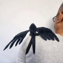 Realistiškas Helovino modeliavimo varnos su petnešomis Cosplay kostiumas Cosplay kostiumas 09 18cm