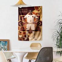 Lamin Yamal Custom Your Name Wall Decor Tapestry Art For Pet Memorial Birthdaywedding Party Backdrop Family Gift 100cmx150cm beige