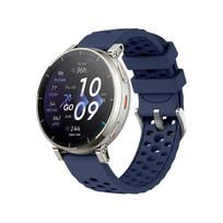 Style Silicone Watch Strap for Amazfit Active 3 Premium Sports Breathable Watch Strap  for Amazfit Active 3 Premium 20mm universal vidurnakčio mėlyna spalva