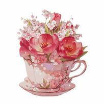 Flower Basket 3D Paper Art Card Pop Up Design Handmade Greeting Card  for Wedding 2