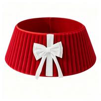 Strip Design Velvet Christmas Tree Collar With Bowknot Xmas Tree Surround Cover  New Year 16.93x25.59x9.84 in