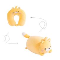 Skin-friendly Neck Pillow Foam Particle Travel Pillow Cartoon Cat U-shaped Pillow  Business Trip geltona