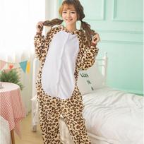 „Leopard Kigurumi Onesie“ vaikams, gyvūnams, miegui skirtų pižamų rinkinys, flanelinis, šiltas kostiumas su gobtuvu berniukams, mergaitėms, mielas vakarėlis l white