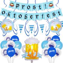 Oktoberfest Latekso Balionų Rinkinys - Miuncheno Scena, 12 colių Vakarėlio Dekoracija blue