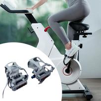 2x Exercise Bike Pedals Bicycle Adjustable Straps Versatile Accessories 9/16 Nch black