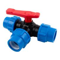 Daugiafunkcis 32 mm plastikinis vamzdis, 3 krypčių apvalus vožtuvas, patogus sodo žarnai, lengvas montavimas ir vandens valdymas