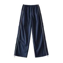 Track Pants Baggy Pants Y2k Pants Parachute Kelnės moterims Y2K Drabužiai raištelių Dizainas Greitai džiūstančios kelnės Vasaros mados kelnės Naujas laisvas laisvalaikis 2XL mėlyna