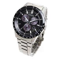 CITIZEN COLLECTION Chronograph Watch, Eco-Drive, Light-Powered, 10 ATM Water Resistant, Silver/Black, BL5614-59E, Men's