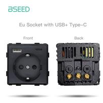 BSEED Sieninis šviesos jungiklio skydelis 1/2/3 grupės 1/2 krypties mechaninio mygtuko jungiklio dalis Maitinimo lizdas Pritemdymo jungiklis DIY funkcijos dalis Juodas 110-250V