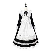 Traditional Maid Long dress Long sleeve Maid Costume Fake Mother British Butler Cosplay Japan fashion Uniform Cute Dress Long sleeves S white