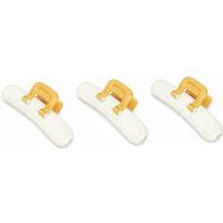 3 Pieces Dopamine Food Sealer Clip Moisture Proof Wide Open Airtight Food Clip Hanging Hole Decorative Food Storage Clip geltona