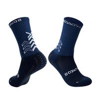Aukščiausios kokybės neslystančios sportinės kojinės: Vidurio blauzdos futbolo, krepšinio ir treniruočių kojinės suaugusiems Size 39-44 tamsiai mėlyna spalva