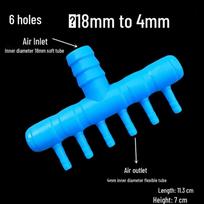 4mm Plastic Air Manifold Oxygen Pump Splitter for Aquarium blue