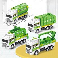 4 vnt. Vaikų žaislinis automobilis Inercinis sanitarinis sunkvežimis Modeliai Atitraukiamas statybinis transporto priemonė Berniukų žaislai Vaikams Ideali dovana Berniukams Vaikams green