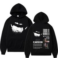 Rapper Ken Carson Teen X Music Album Double Sided Print Hoodie Rap Playboi Carti Opium Sweatshirt Male Hip Hop Oversized Hoodies S black