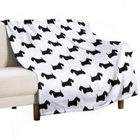 Scottish Terrier Silhouette(s) Black Scottie Dog Throw Blanket Picnic Extra Large Throw Thin Luxury Throw Polar Blankets 75cm*90cm white