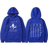 Limited Imagine Dragons Band Loom World Tour Hoodie Men Women Rock Punk Gothic Oversized Streetwear S blue