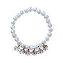 Personalized Elegant Pearl Pet Necklace Collar - Custom Name for Cats & Dogs Plastic Lightweight Small Dogs Puppy Kitten Rabbit XXS white