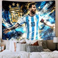 1PC Argentina Football Star Messi Tapestry, Unique Design Tapestry, Wall Decor for Bedroom,Livingroom, Playroom,Heartwarming Fan Holiday Gifts 130cmx150cm