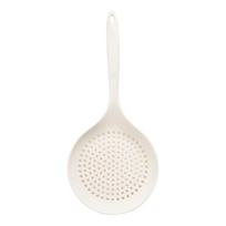 Food‑Grade Silicone Skimmer Spoon Long Handle Heat Resistant Colander Strainer For Noodle Dumpling Kitchen Cooking Tool smėlis