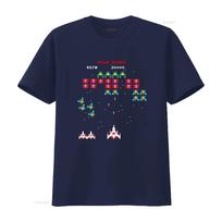 Vintage s Retro Arcade Pixel Space Invaders Game Print Casual T Shirt vintage Washed Stretched graphic Slightly M blue